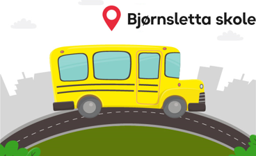 En gul buss på en vei