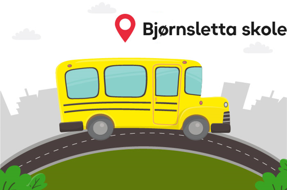 En gul buss på en vei