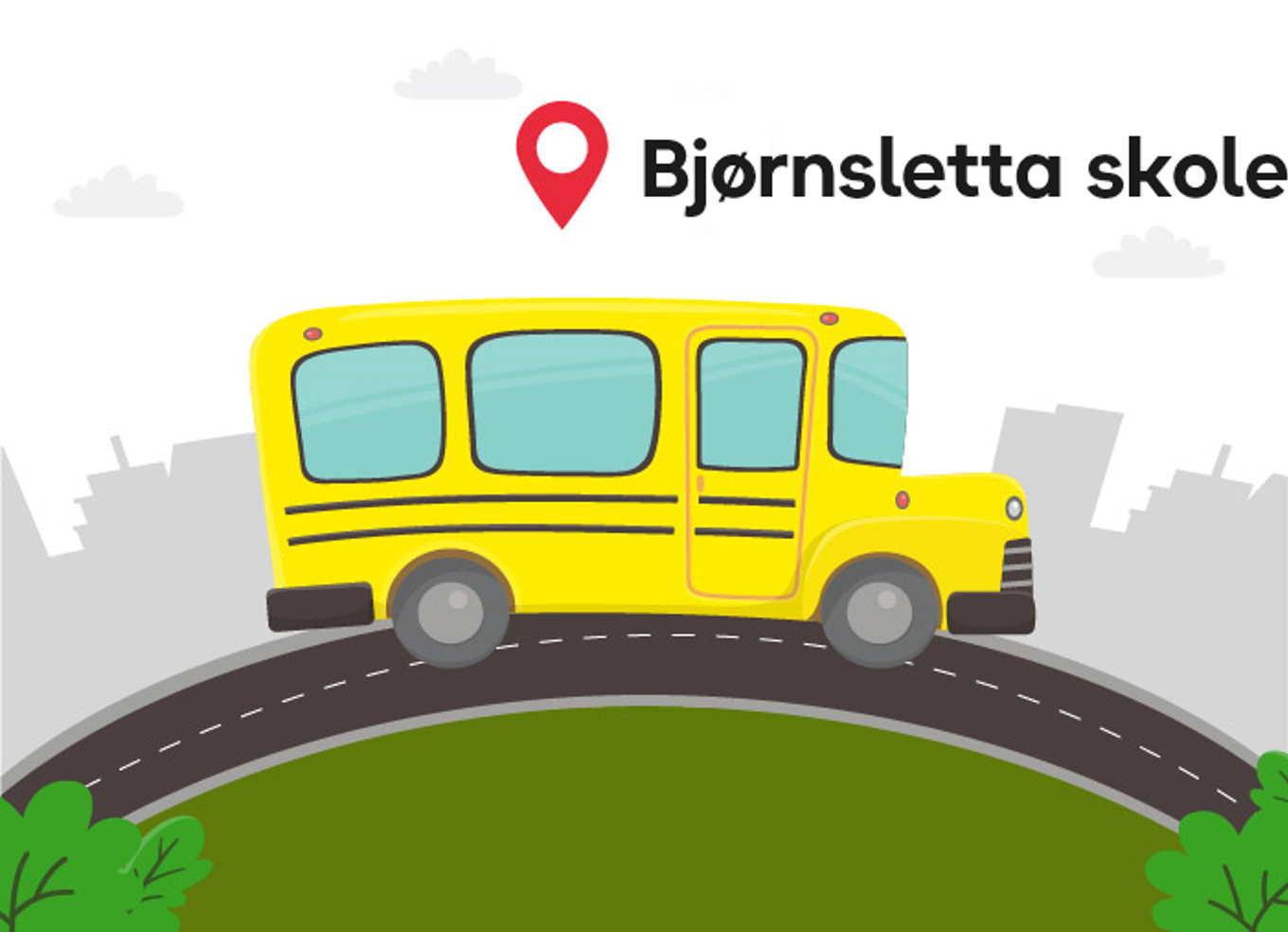 En gul buss på en vei En gul buss på en vei